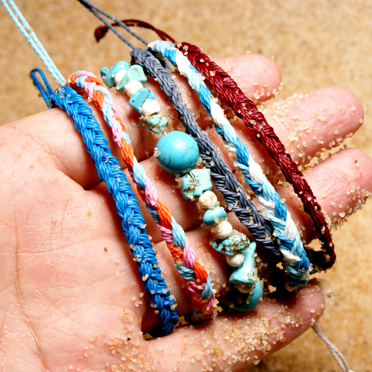 Natural Turquoise Stones Anklet - 2 pieces per order. Choose color.