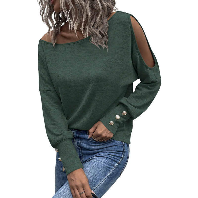 Classic Hollow-Out Long-Sleeved Top