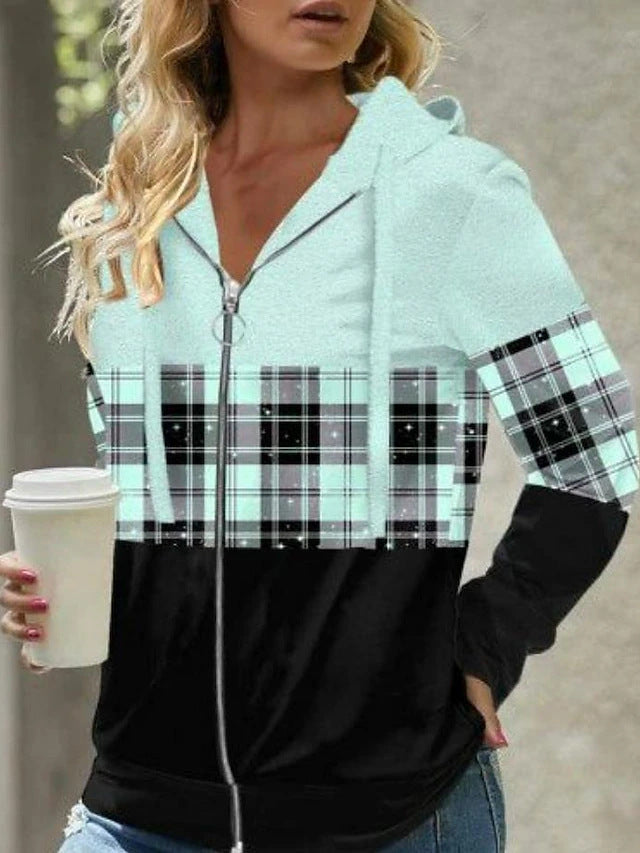 My Retro  Loose Hooded Hooded Zipper Sweatshirt