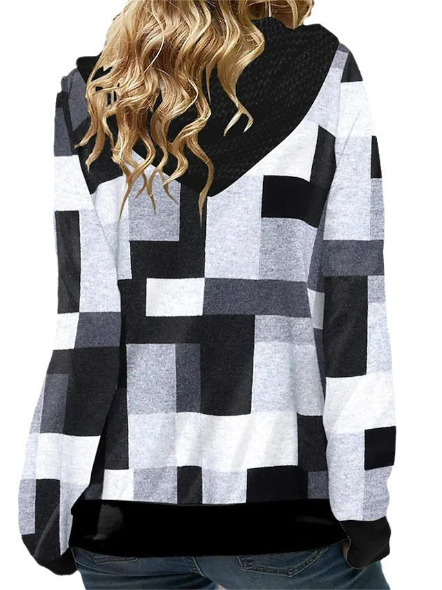 My Retro  Loose Hooded Hooded Zipper Sweatshirt