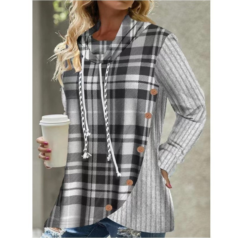 Comfy Long Sleeve Hooded  Sweater Top