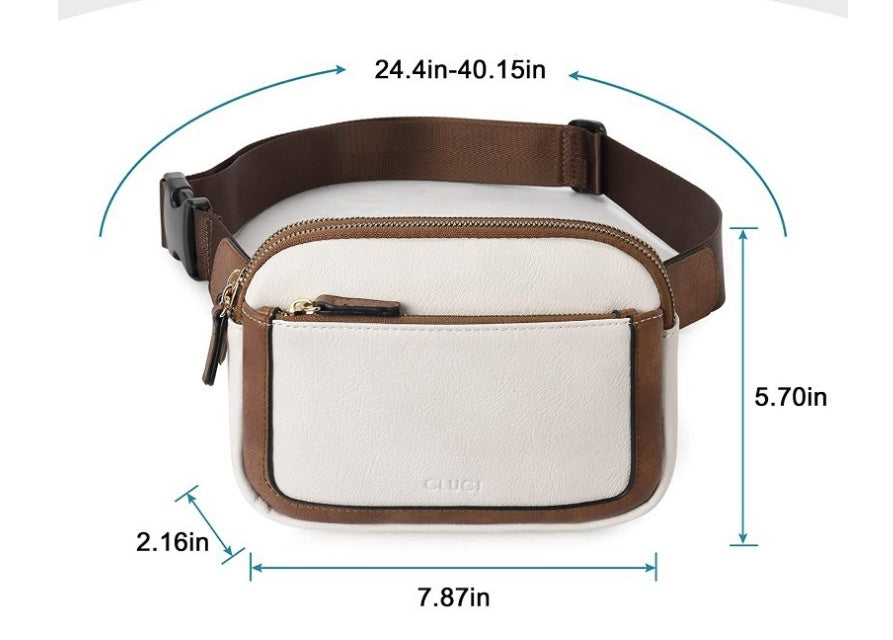 Fashion Leather Fanny Pack with Pockets