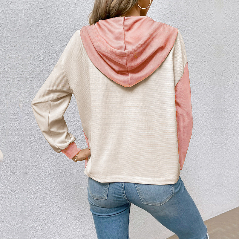Trendy  Contrast Color Hoodie Sweater
