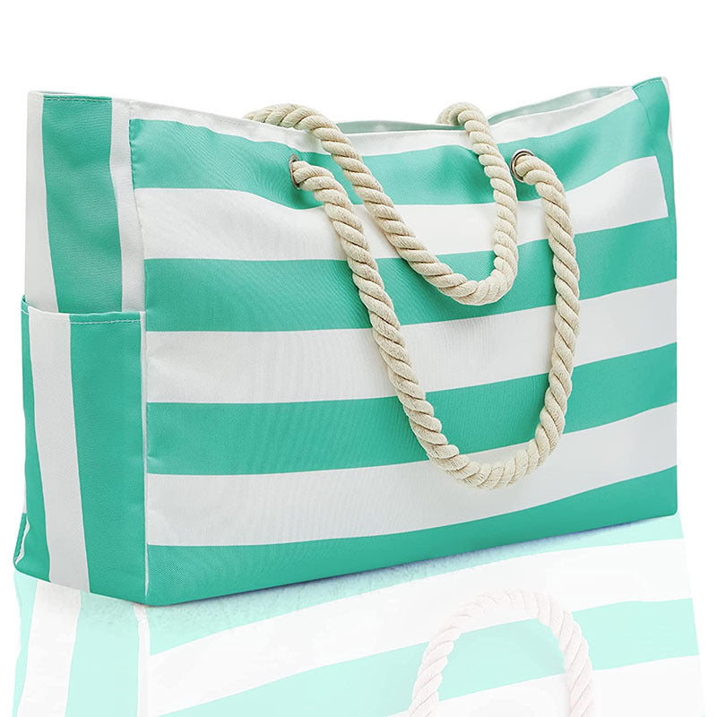 Canvas Striped Large Beach Traveling Bag