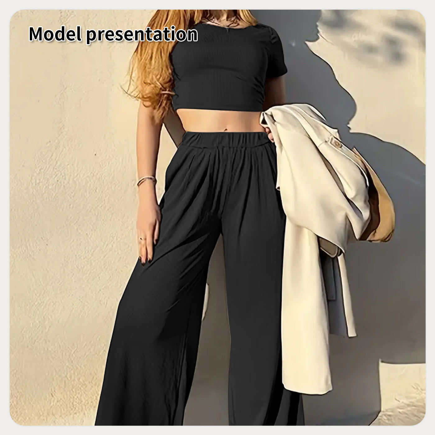 High Waist Tummy Control Pants with Short Sleeve Top