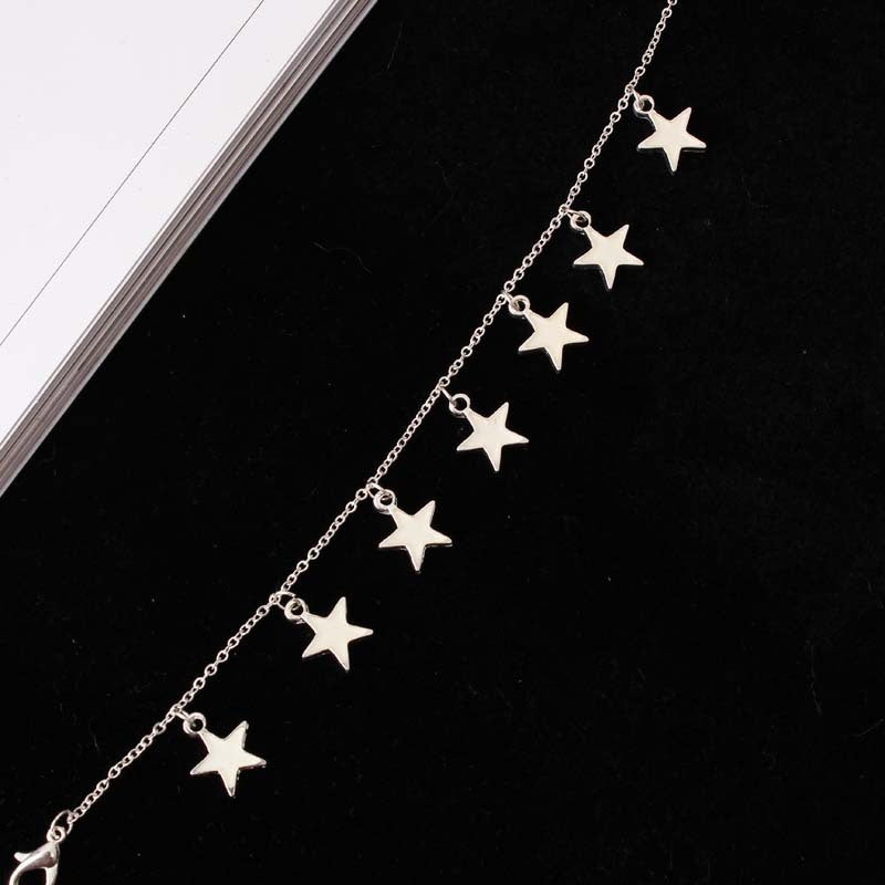 Blue Star Tassel Nighttime Luminous Anklet.
