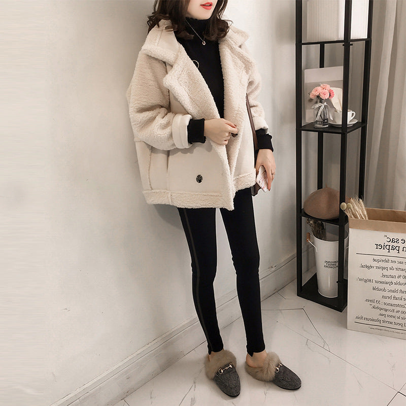 Classic Elegance Women's Fur Suede Coat