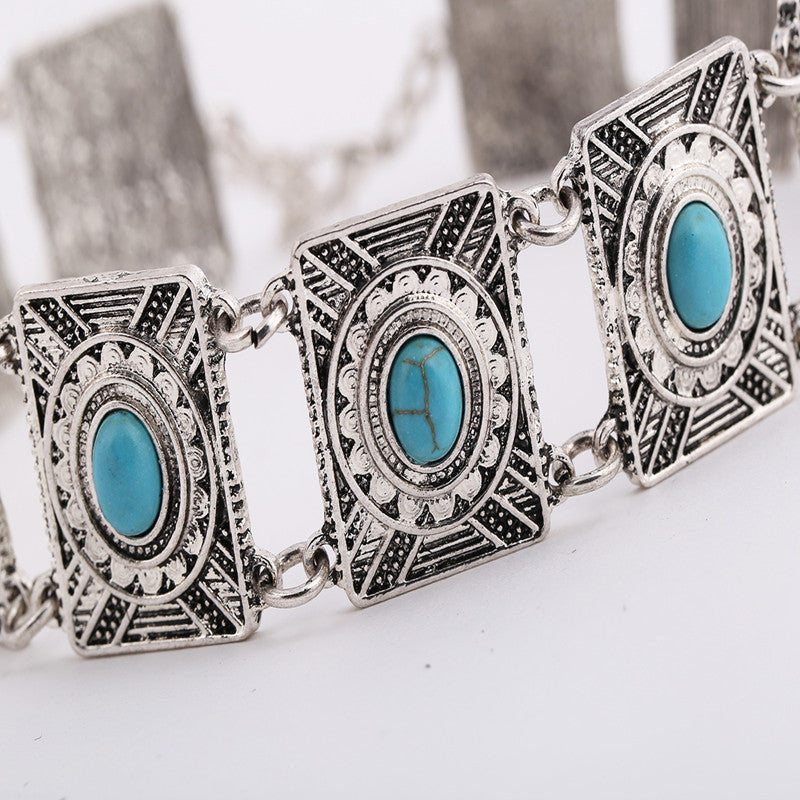 Vintage Silver Bohemian Turquoise Choker.