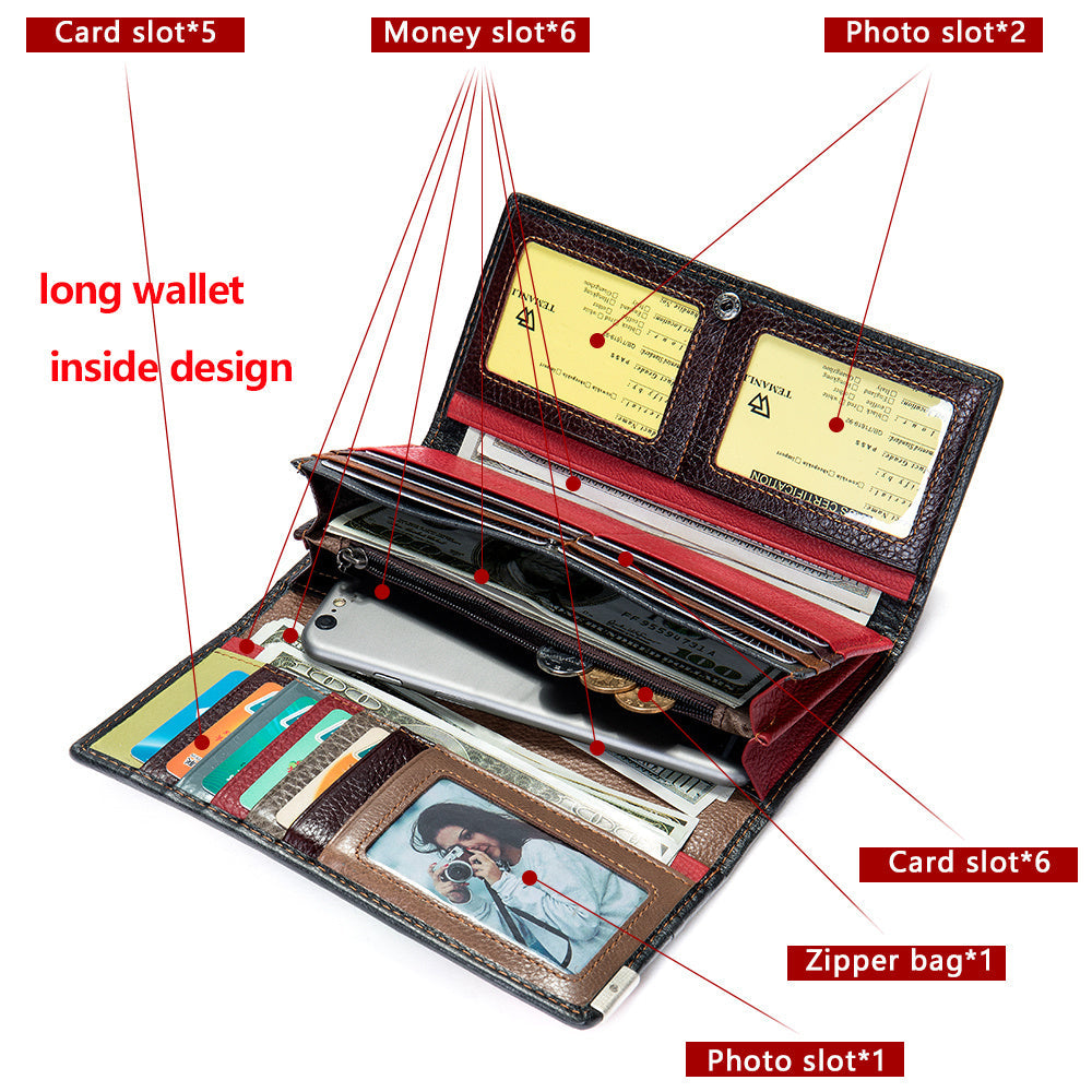 Boho Premium Leather Wallet Patchwork Clutch