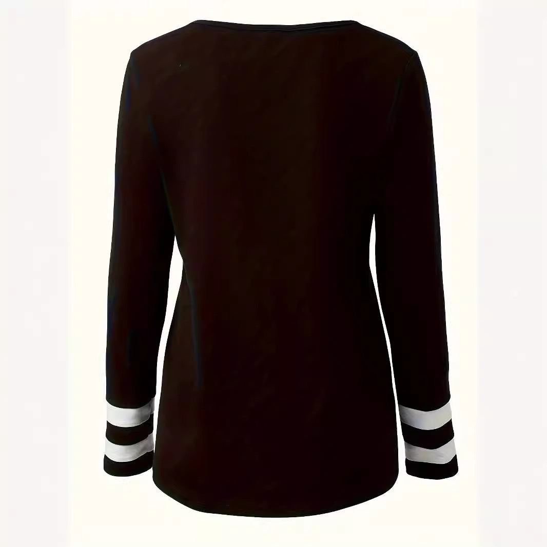 Black-Wwhite Milk Silk Long Sleeve Shirt