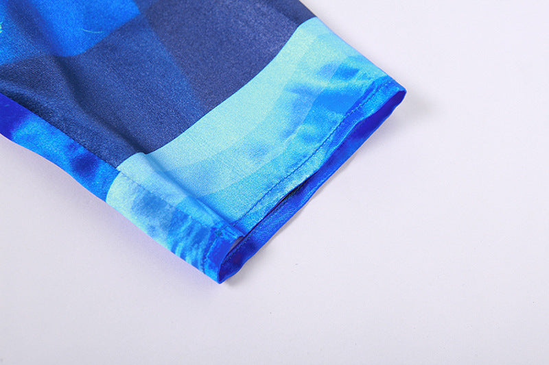 Silk Abstract  Printing Shirt