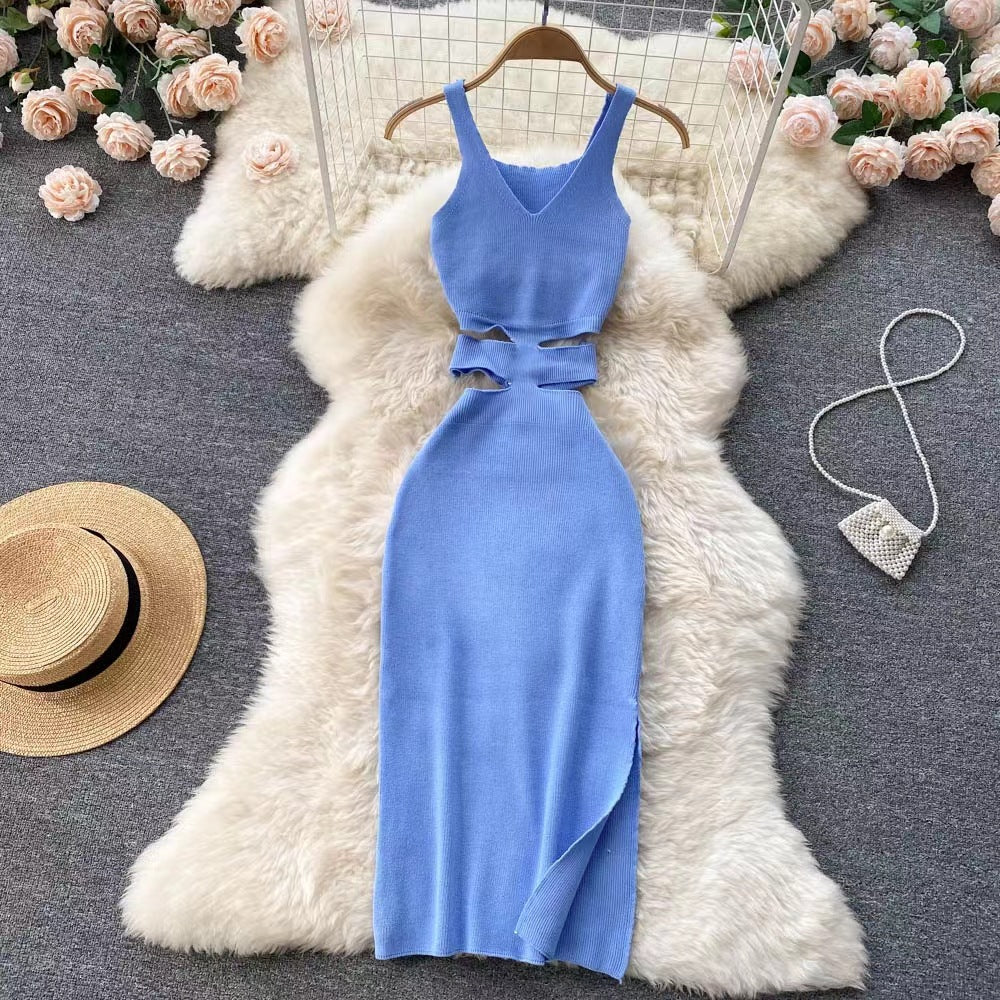 Slim Fit Sling Hip Knitwear Dress