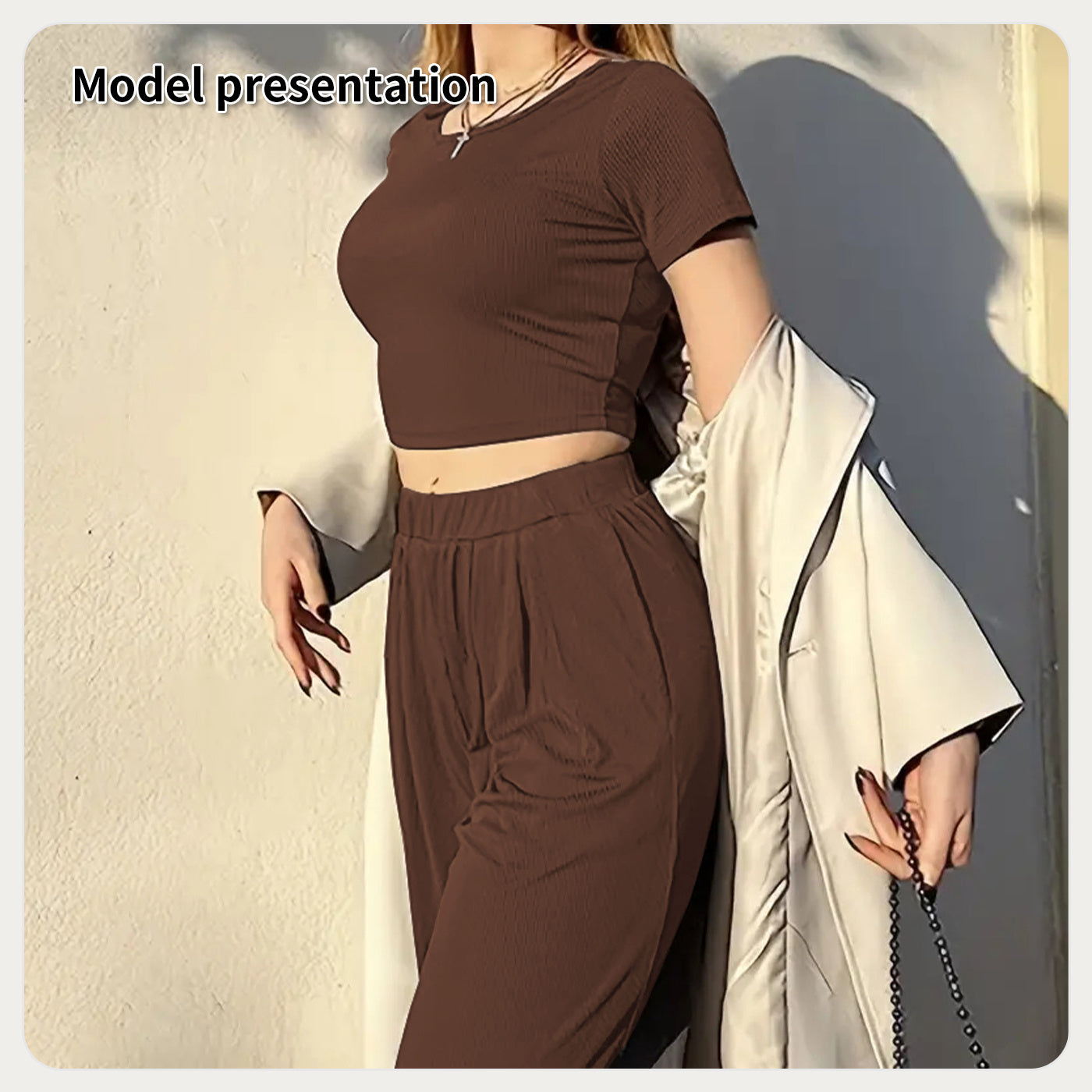 High Waist Tummy Control Pants with Short Sleeve Top