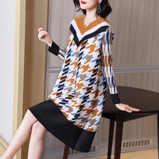 French Allure Spring Style Luxury Dress w/ Long Sleeves