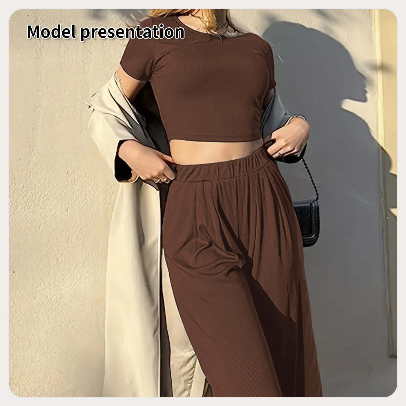 High Waist Tummy Control Pants with Short Sleeve Top