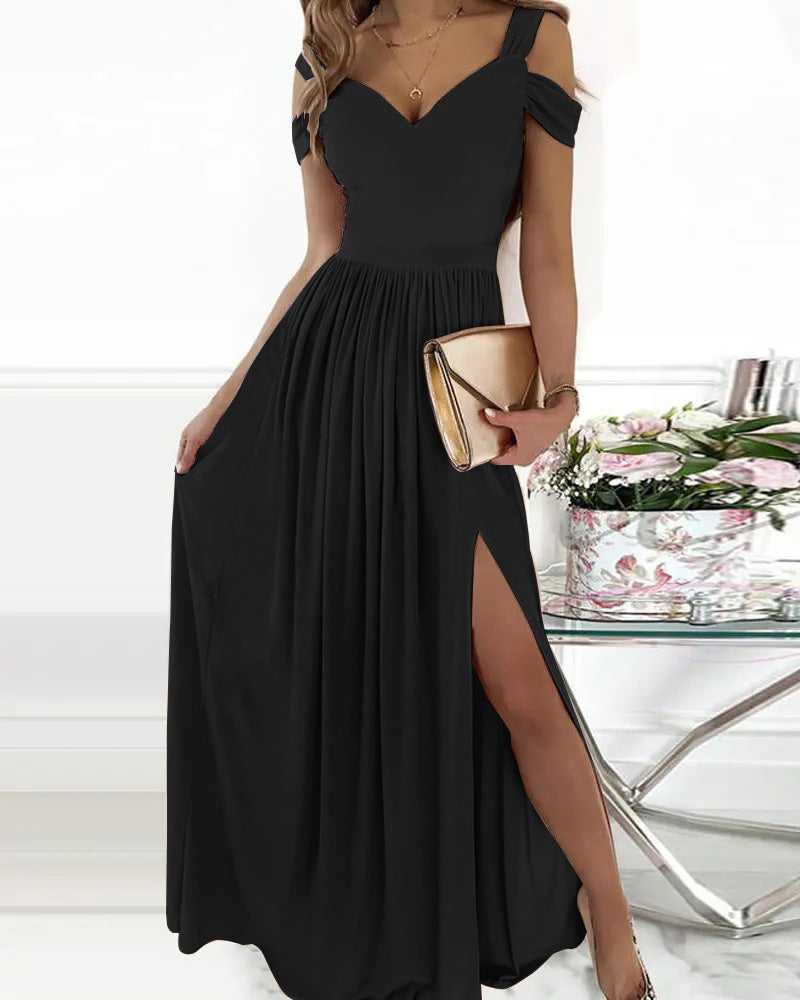 Boho Split Long Flowy V-Neck Dress
