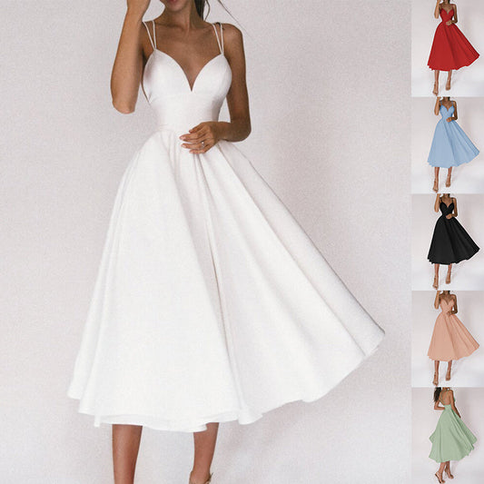 Marilyn Monroe Inspired Elegant Style Swing  V-neck  Summer Dress