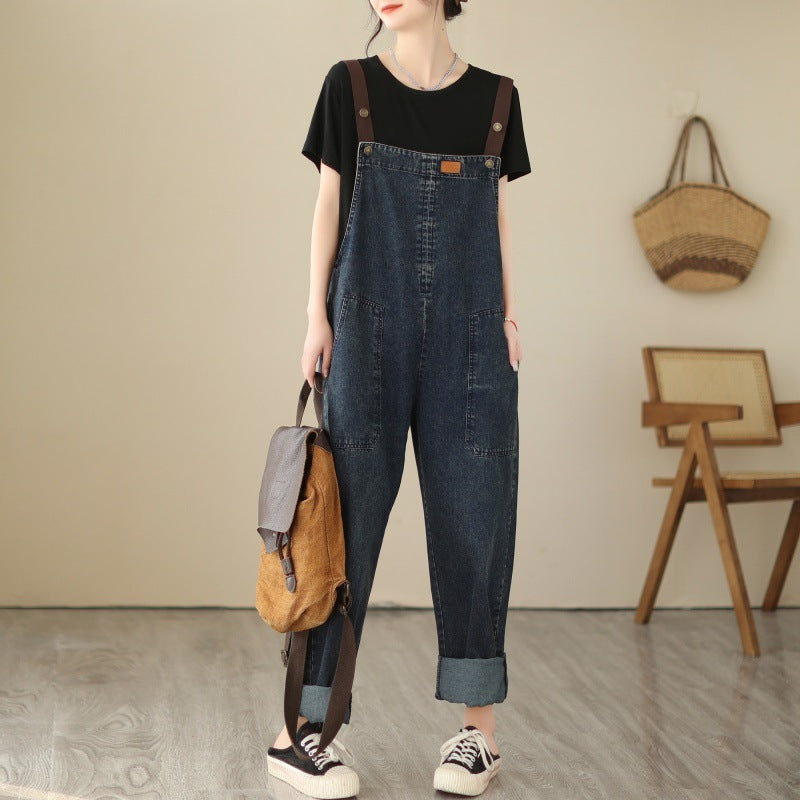 Easy Street Denim Strap Pants Overalls