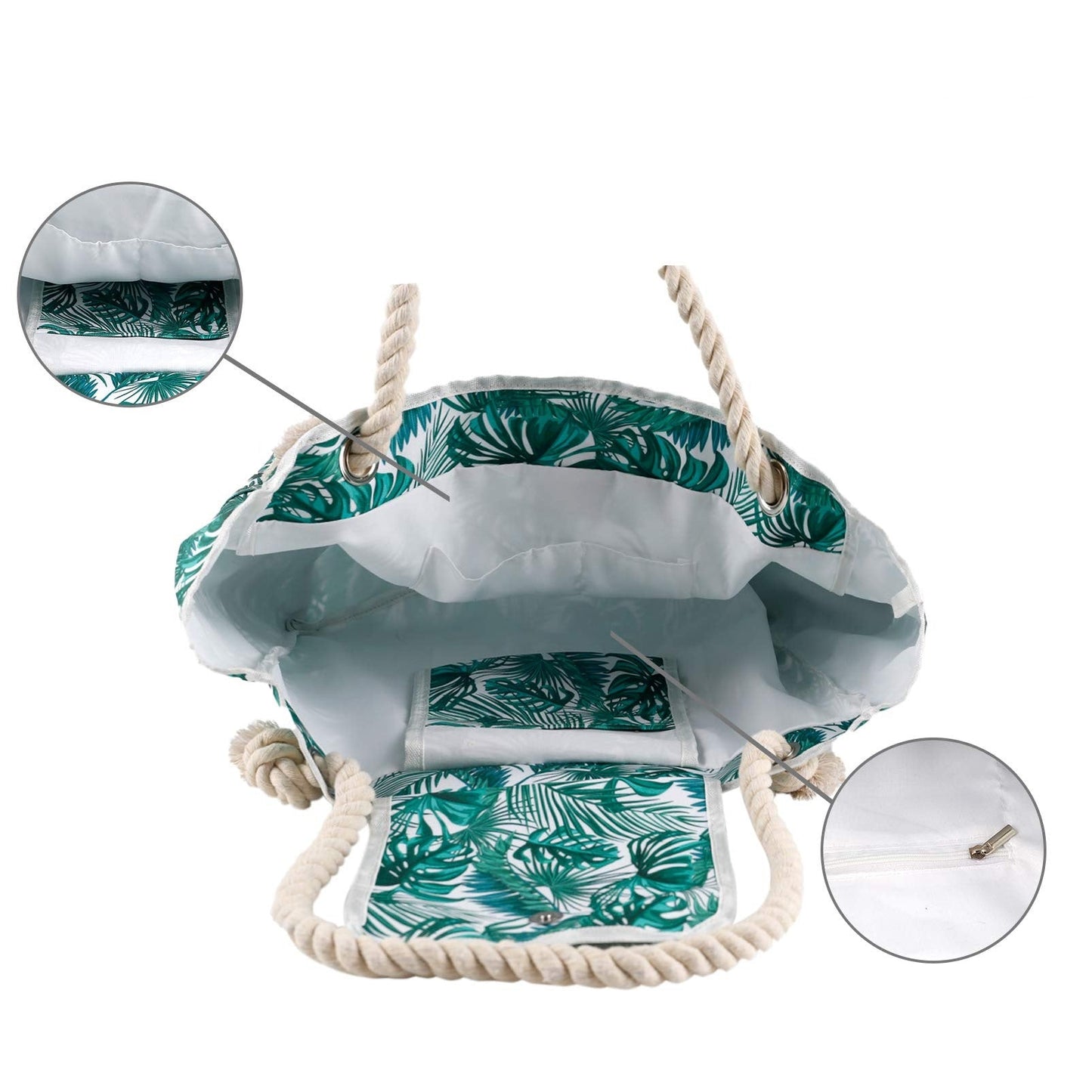 Fashion Print Canvas Beach Bag Large Capacity Crossbody