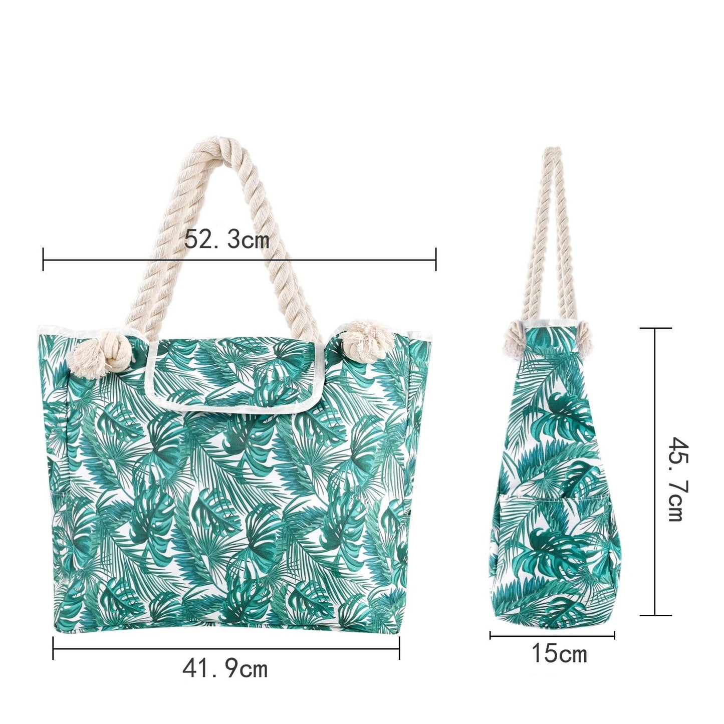 Fashion Print Canvas Beach Bag Large Capacity Crossbody