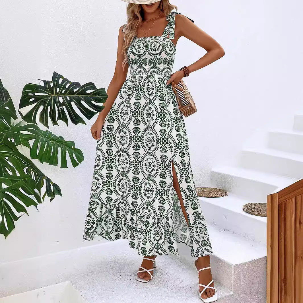 Summer Geometric Boho Sling Style  Dress