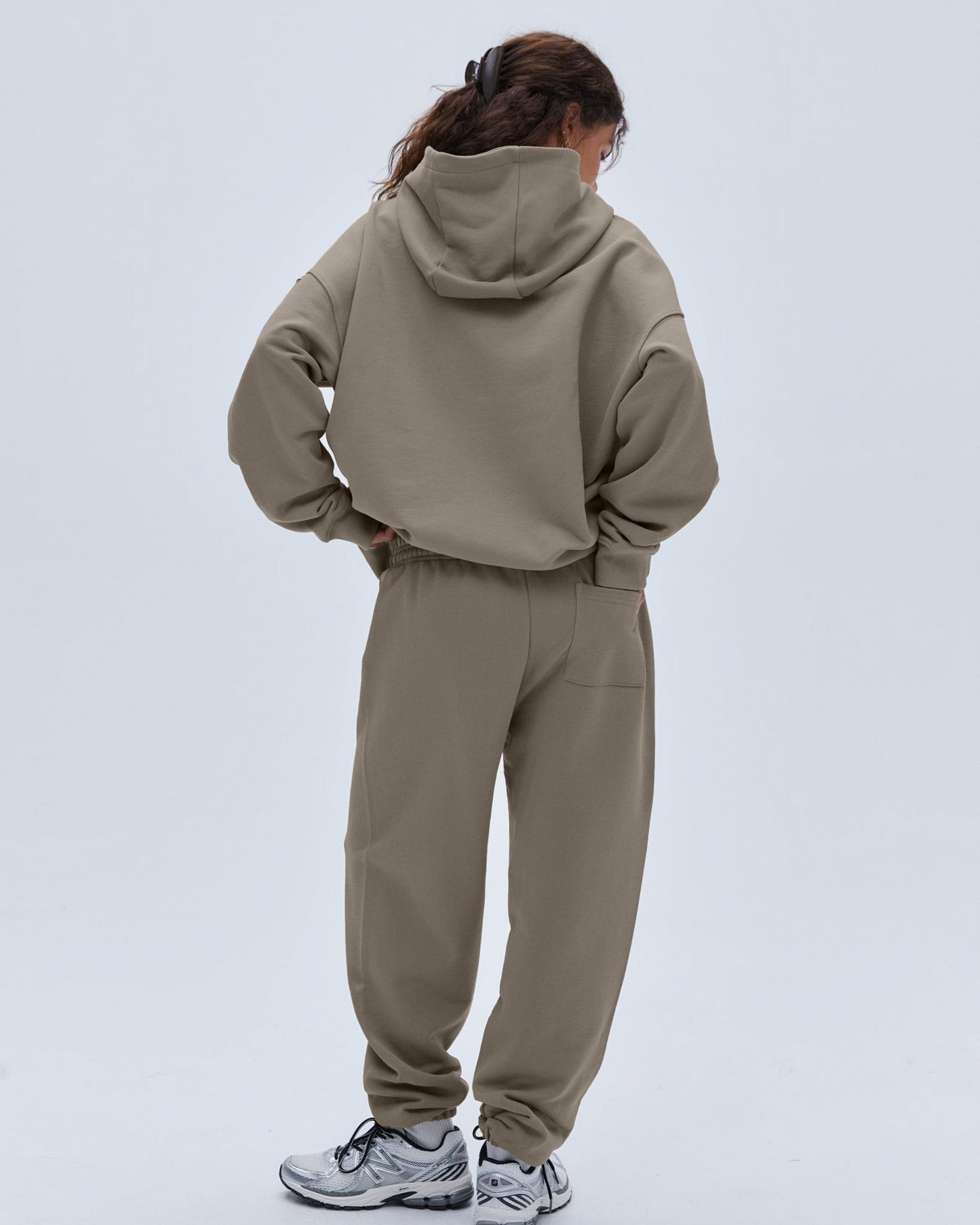 Varsity Oversized Hoodie - Clay Beige