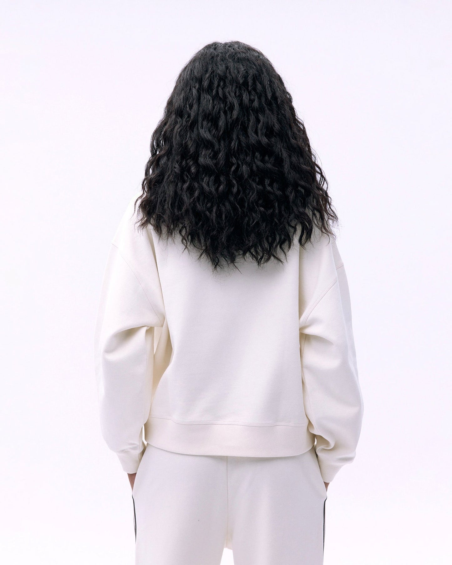 Varsity Loose Fit Sweatshirt - Marshmallow White/Coffee Bean