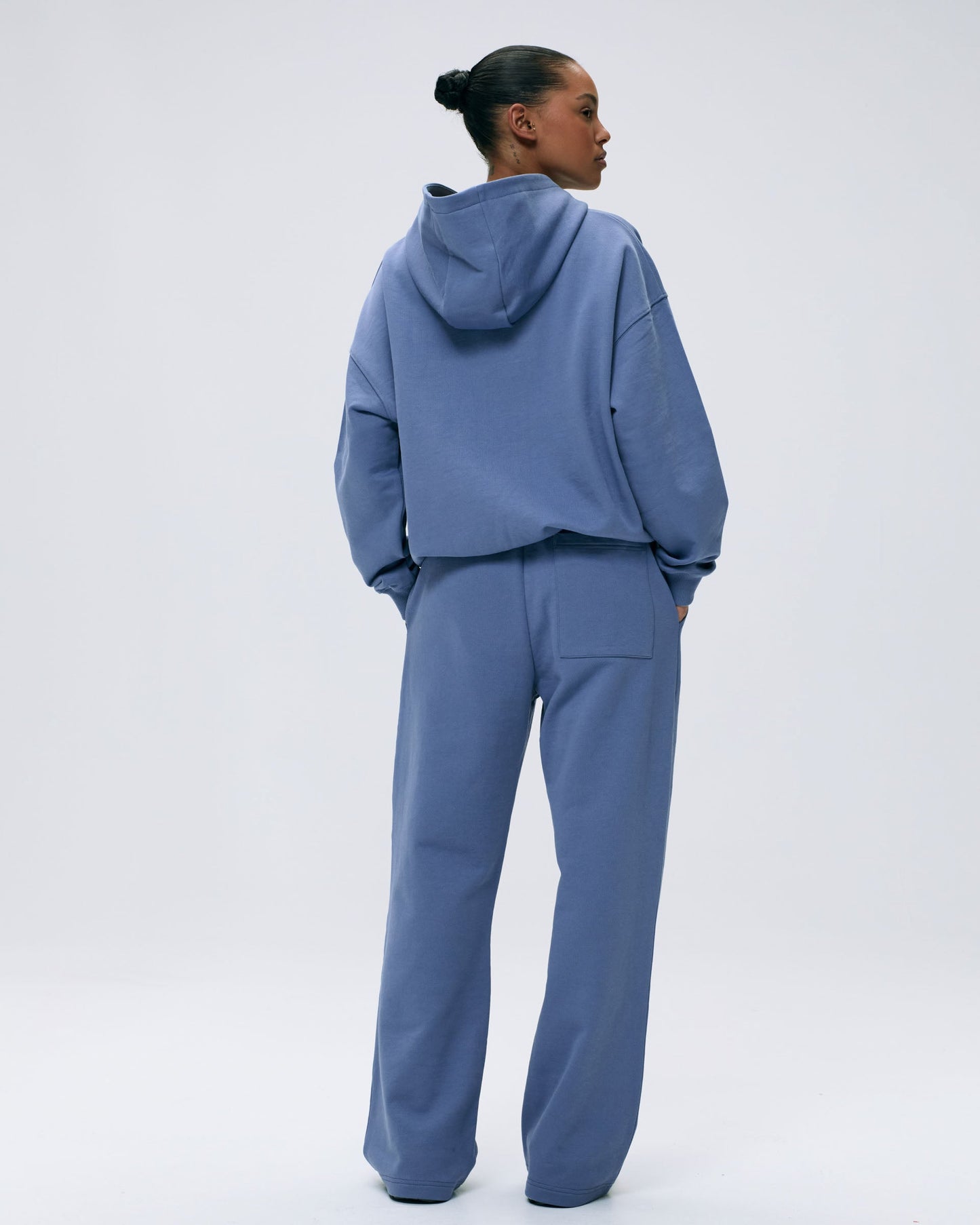 AS Bold Oversized Full Zip Hoodie - Vintage Blue/Marshmallow White