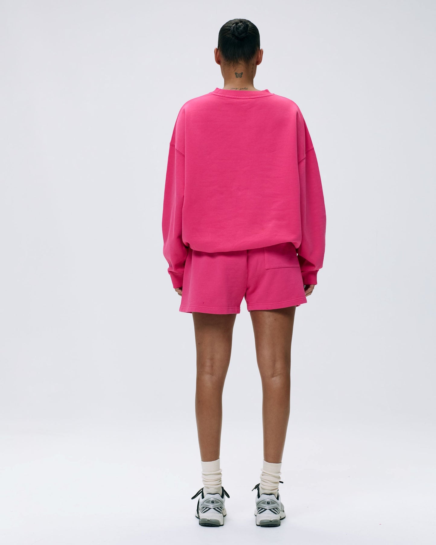 Vacation Oversized Sweatshirt - Hot Pink/Marshmallow White