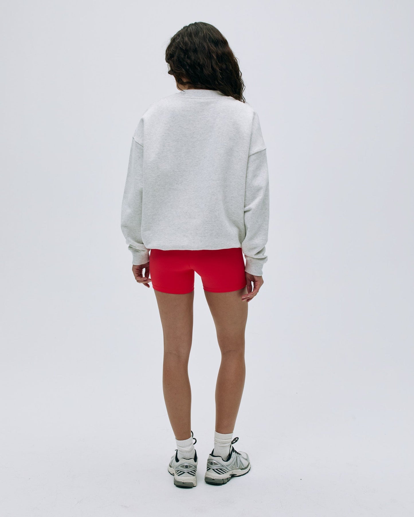 AS Oversized Sweatshirt - Light Grey Melange/Apple Red