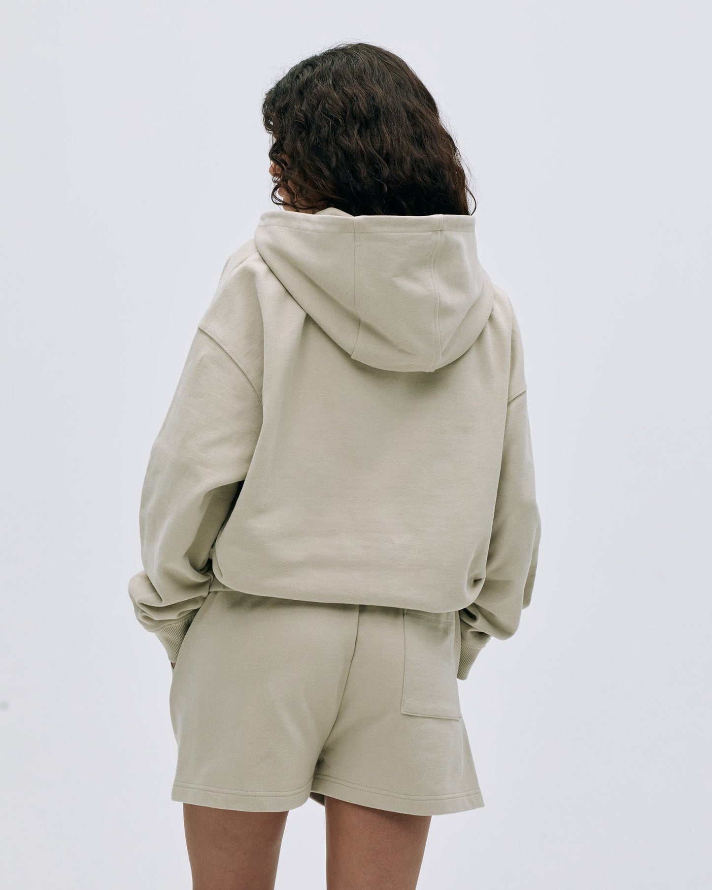 Campus Oversized Full Zip Hoodie - Stone