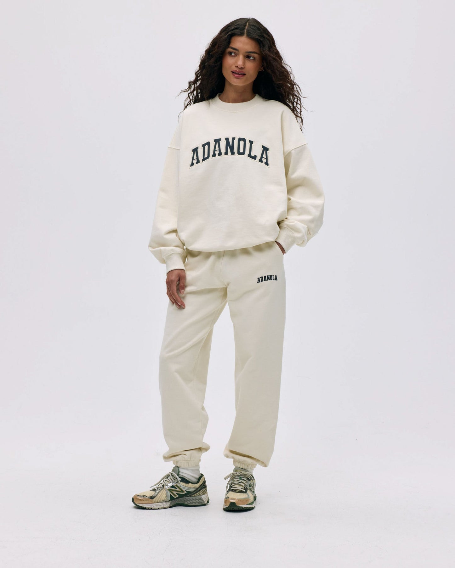 Varsity Oversized Sweatshirt - Marshmallow White/Midnight Blue