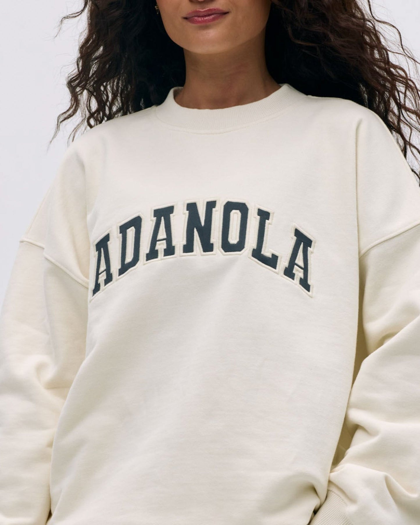 Varsity Oversized Sweatshirt - Marshmallow White/Midnight Blue