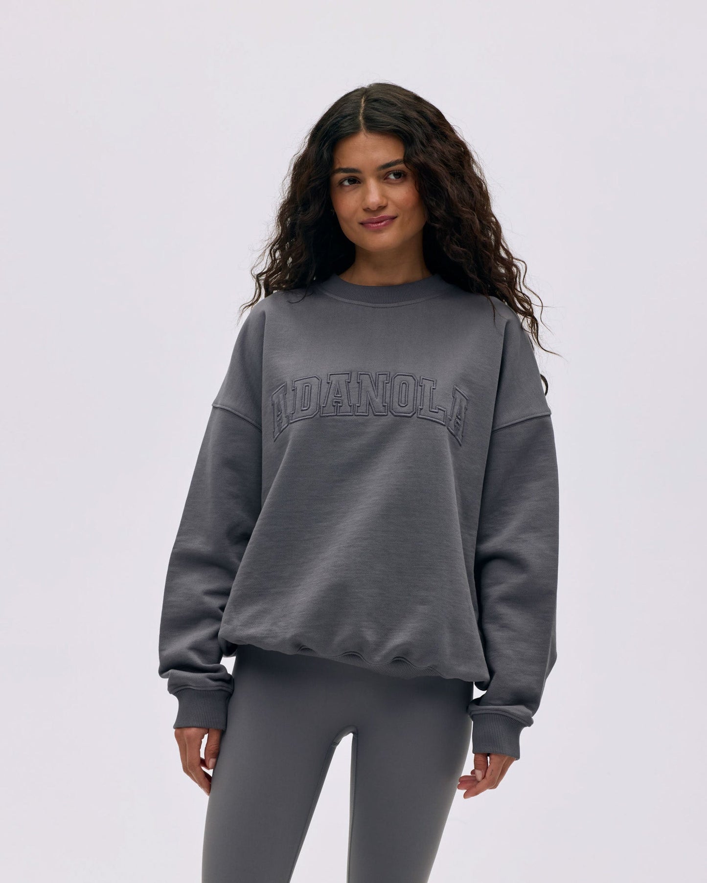 Varsity Oversized Sweatshirt - Dark Grey