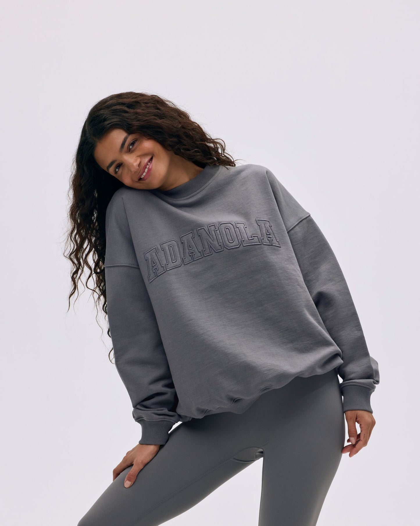 Varsity Oversized Sweatshirt - Dark Grey