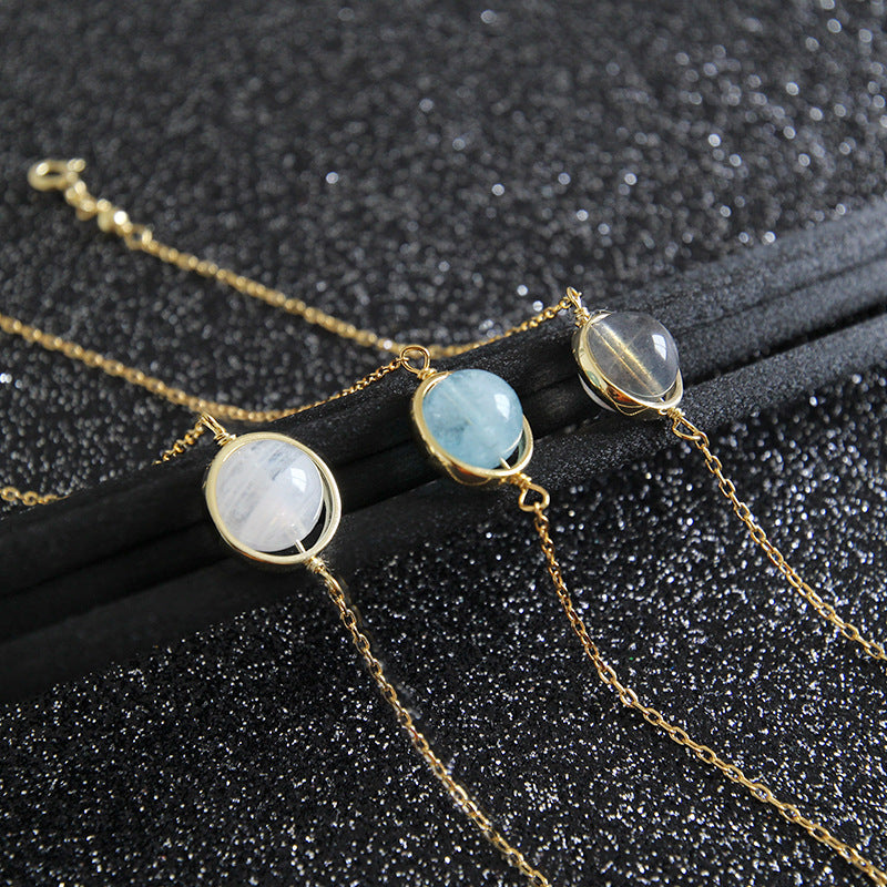 Boho Moonstone Aquamarine Bracelet Chain