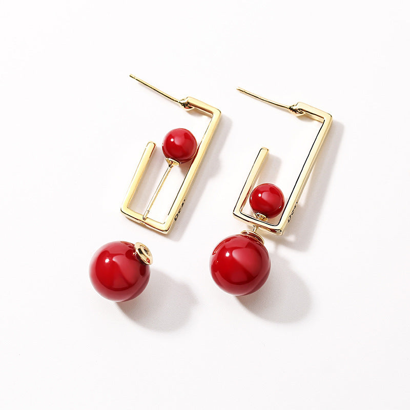 Unique 925 Sterling Silver 3D Modern Rectangle Shape Earrings.