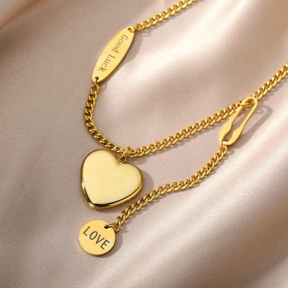 Multilayer Heart Pendant Necklaces
