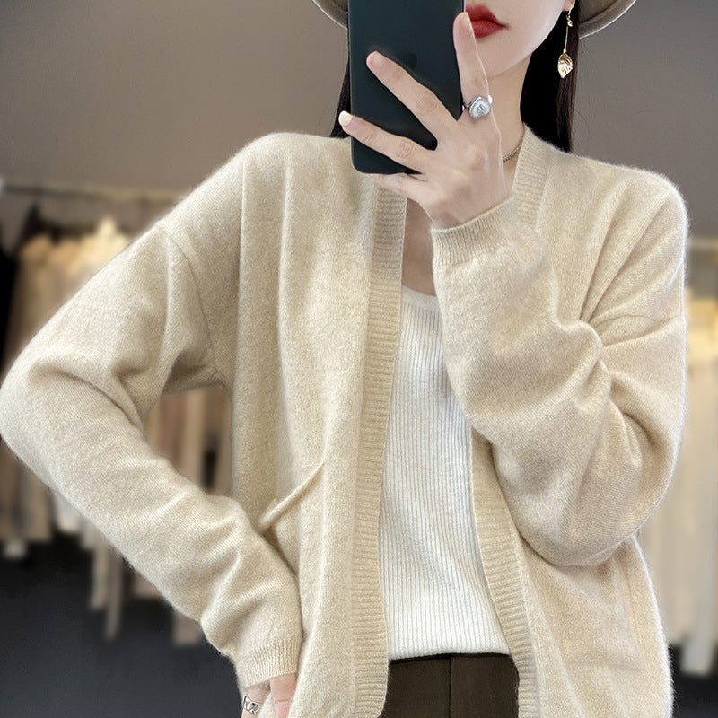 Soft  V-neck Loose Slimming Cardigan