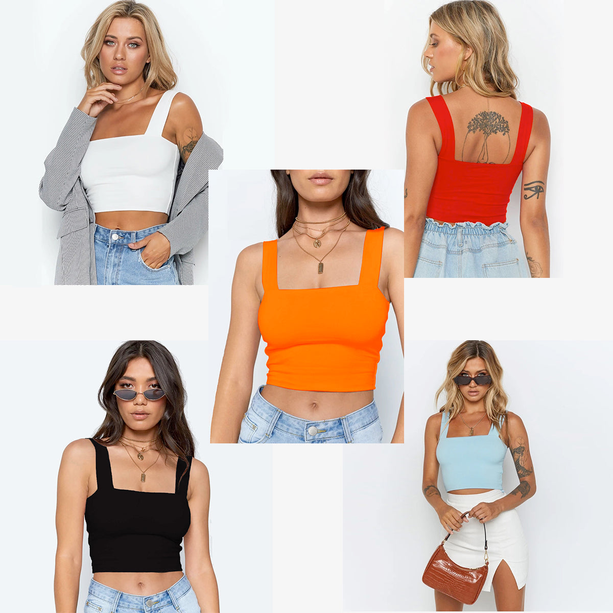 Casual Sleeveless Crop Top Tank Top