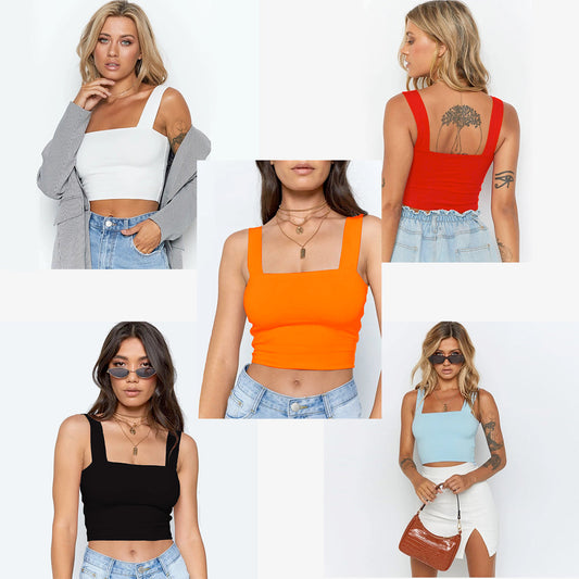 Casual Sleeveless Crop Top Tank Top