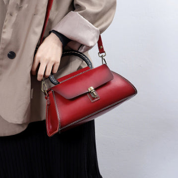 Unique Luxurious Premium Leather Pyramid Handbag.