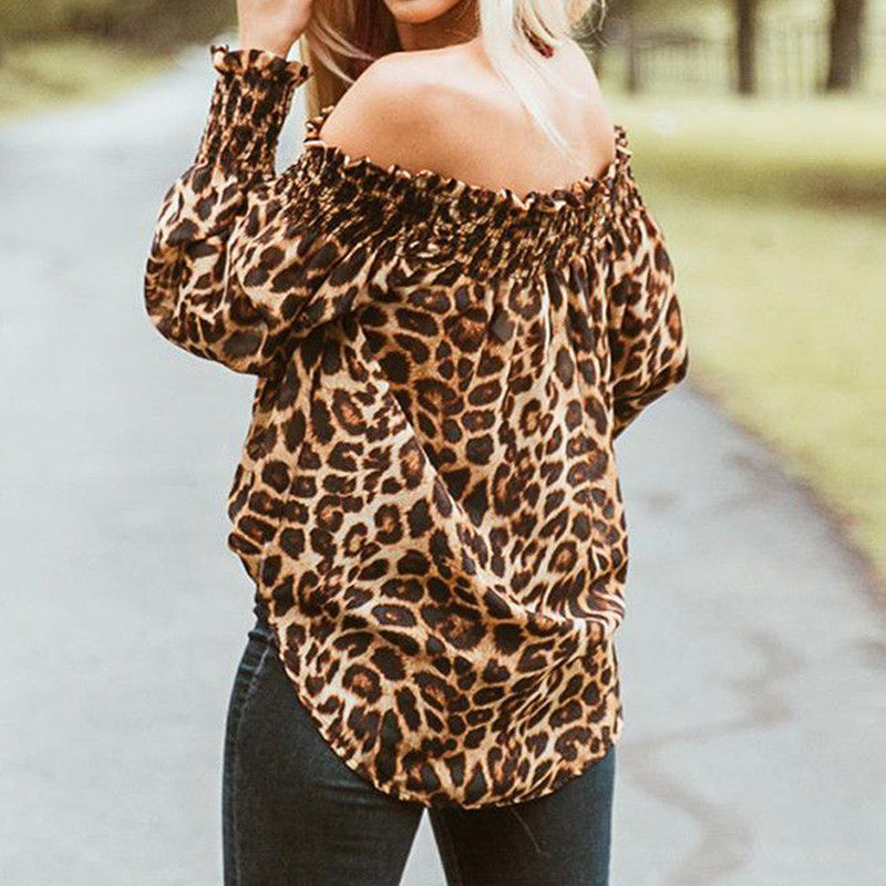 Sultry Off Shoulder Leopard Print Top