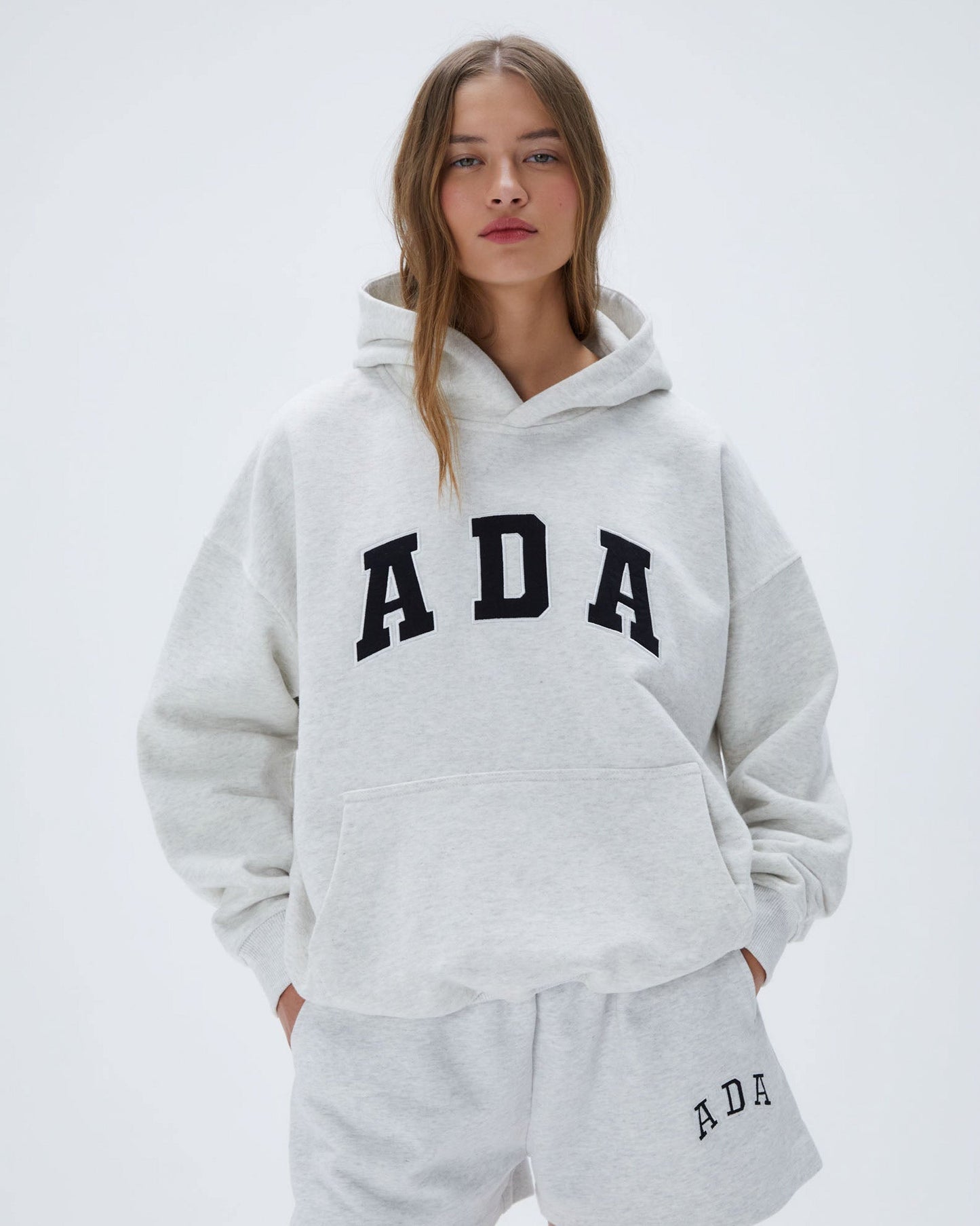 ADA Oversized Hoodie - Light Grey Melange