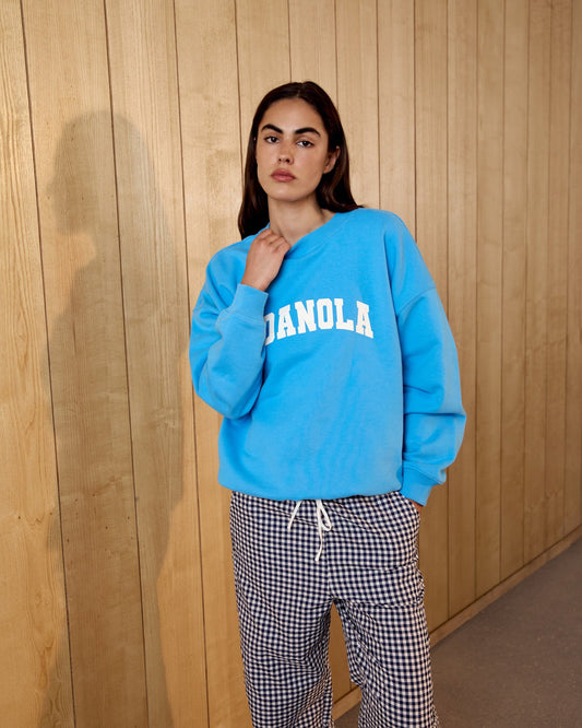 Varsity Oversized Sweatshirt - Capri Blue