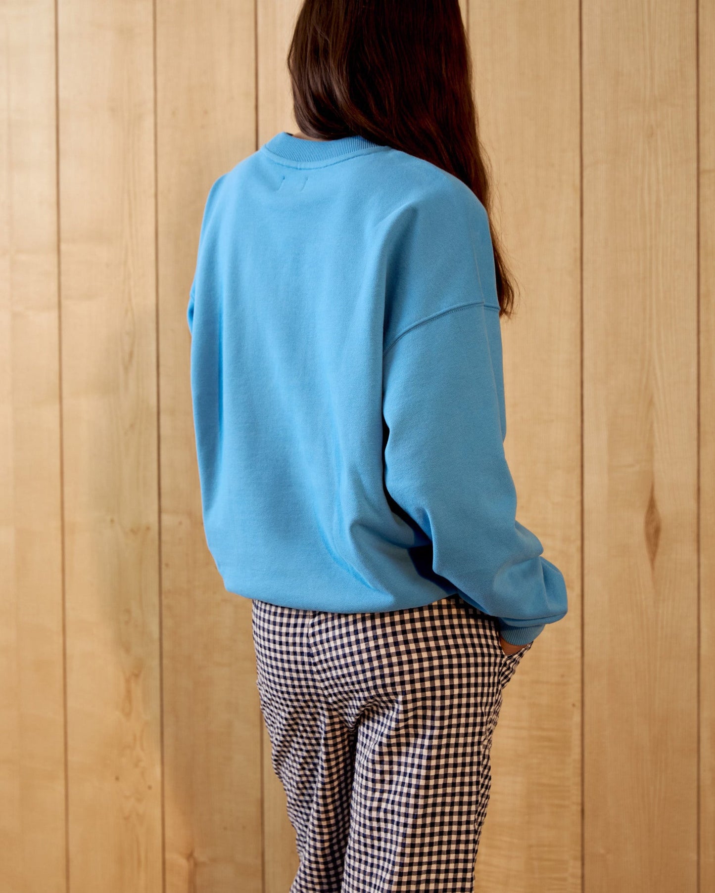 Varsity Oversized Sweatshirt - Capri Blue