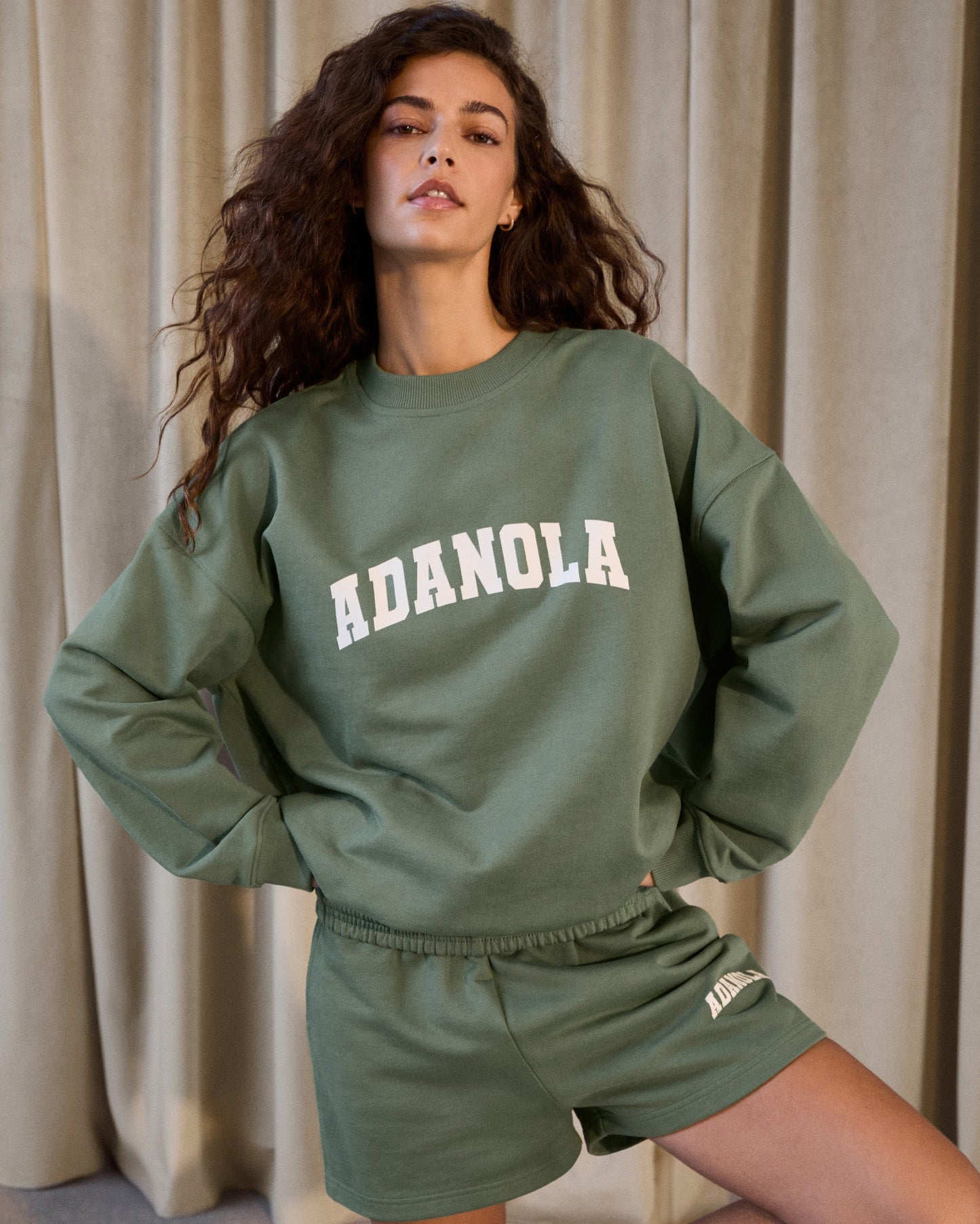 Varsity Oversized Sweatshirt - Eden Green/Marshmallow White