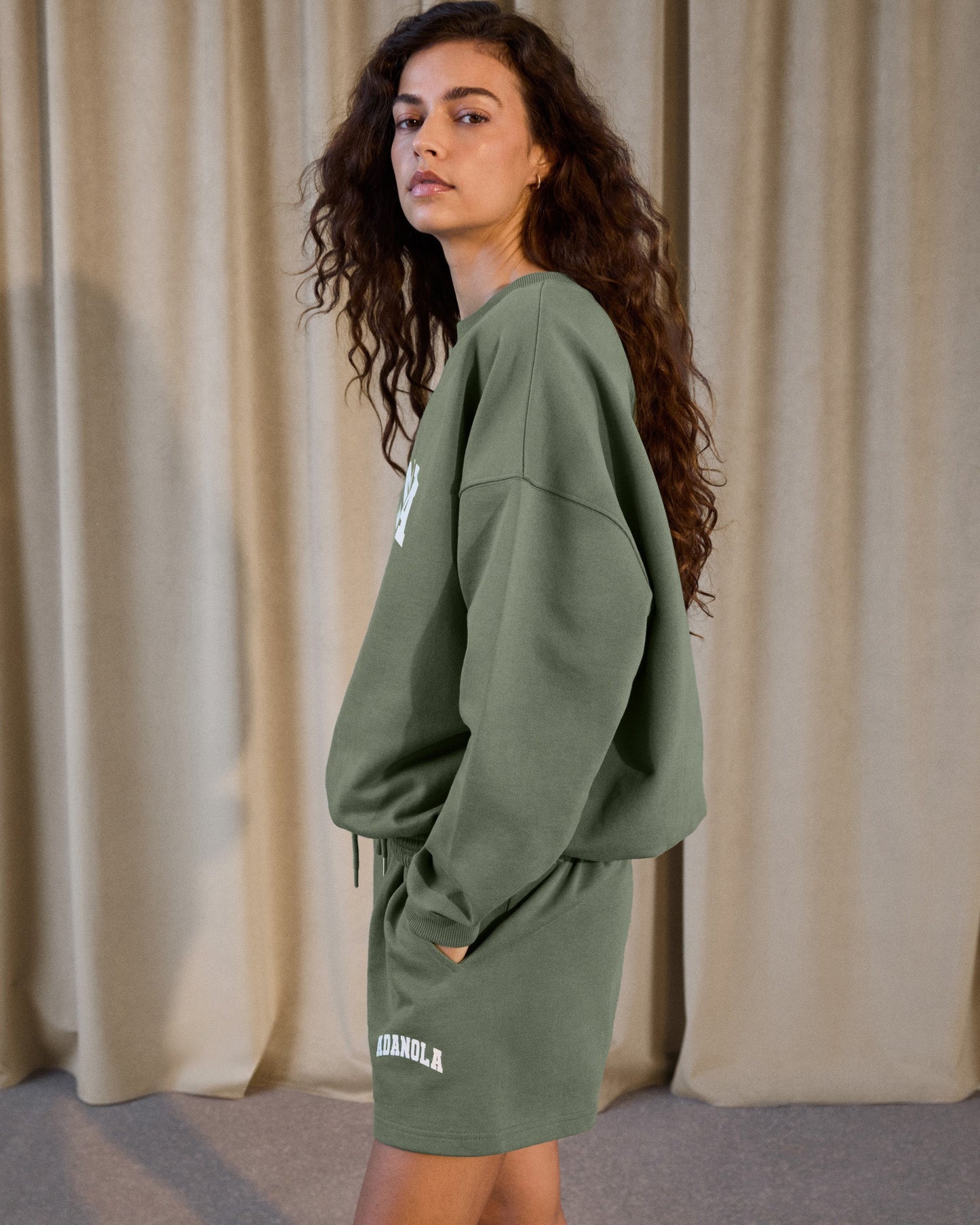 Varsity Oversized Sweatshirt - Eden Green/Marshmallow White