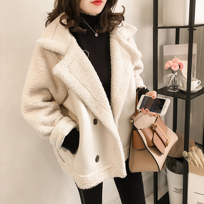 Classic Elegance Women's Fur Suede Coat