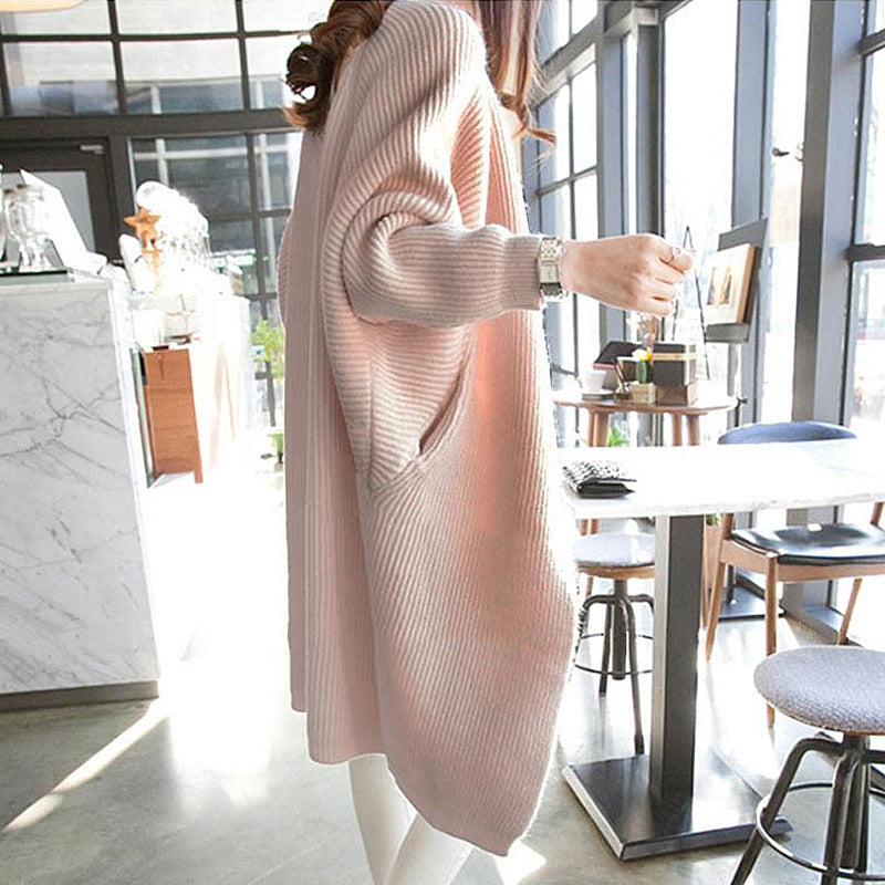 Dreamy Korean Loose Bat Sleeve Long Cardigan